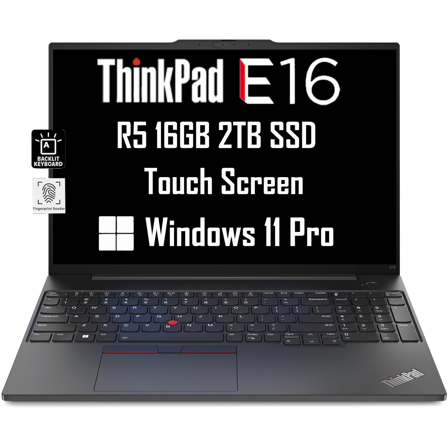 Lenovo ThinkPad E16 Business Laptop (16" FHD+ Display, AMD Ryzen 5 7530U(> Intel i7-1165G7), 40GB RAM, 2TB SSD) Fingerprint, Backlit, 1080p Webcam, WiFi 6, Ethernet, Win 11 Pro w/ AI Copilot, Black