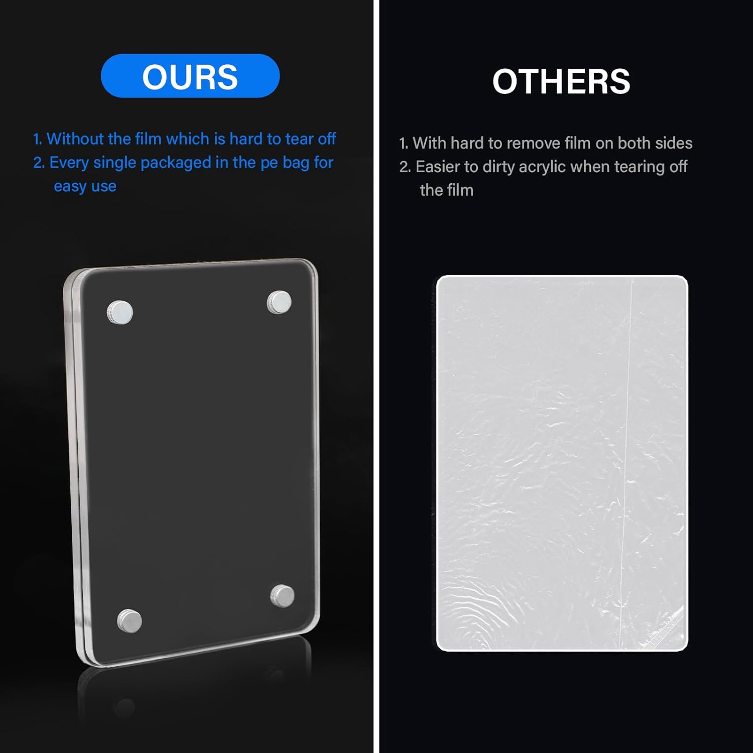 20 Pack Acrylic Polaroid Refrigerator Magnet Picture Frames, Clear Mini Frames for Instant Photos, 2.36 x 3.54 Inch Magnetic Instax Frame for Refrigerator Display