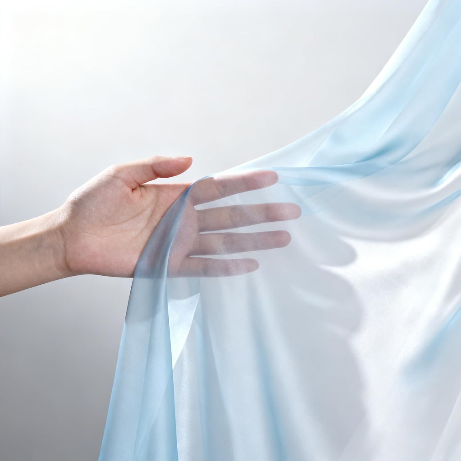 8 Momme 55" Wide 100% Mulberry Silk Chiffon Fabric by The Yard Sheer, Soft & Lightweight Pure Silk Fabric for Sewing Dresses, Scarves & DIY Crafts (White, 2 Yard)