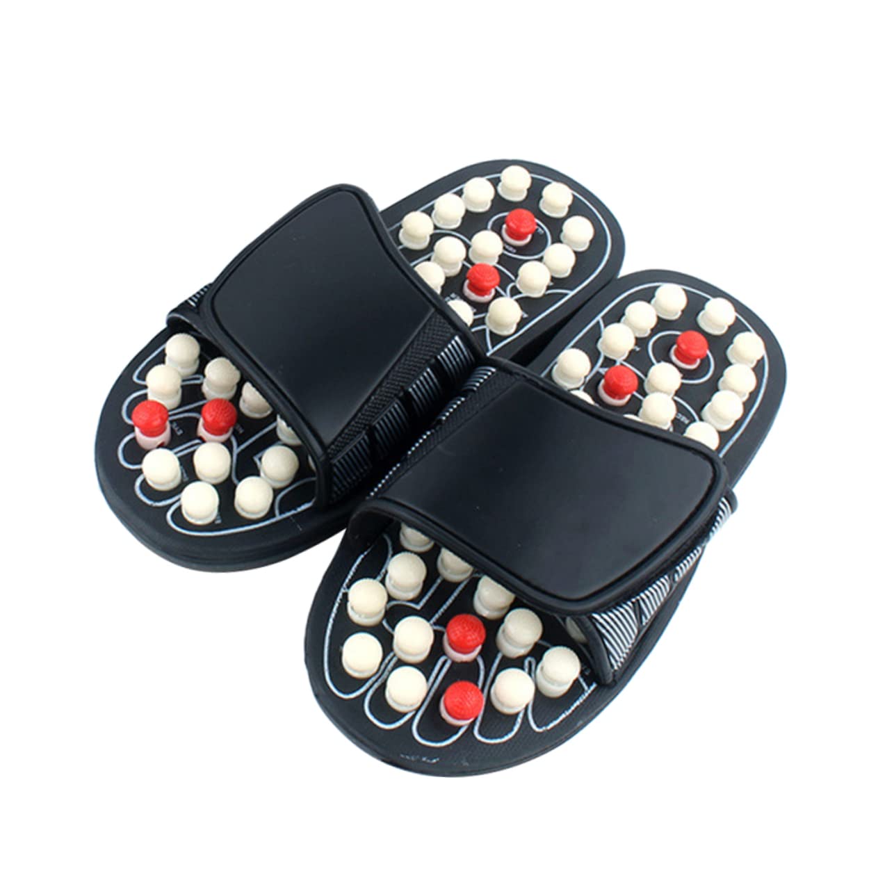 Akupunktur Massage Slipper für Fußsohlen, Größe 43, Schwarz