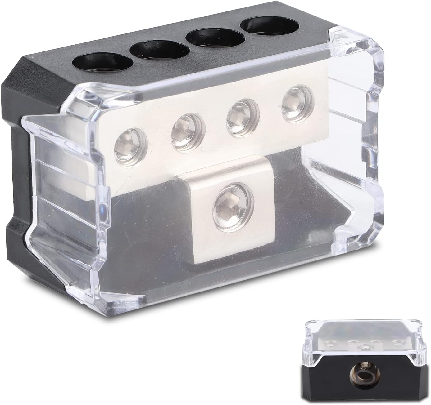 LeapiturePower Distribution Block 0GA 1GA X 1 Input 4GA X 4 Output Car Audio Stereo Amp Splitter Connecting Box Gauge Out Amp Power Distribution Ground Distributor Connecting Block