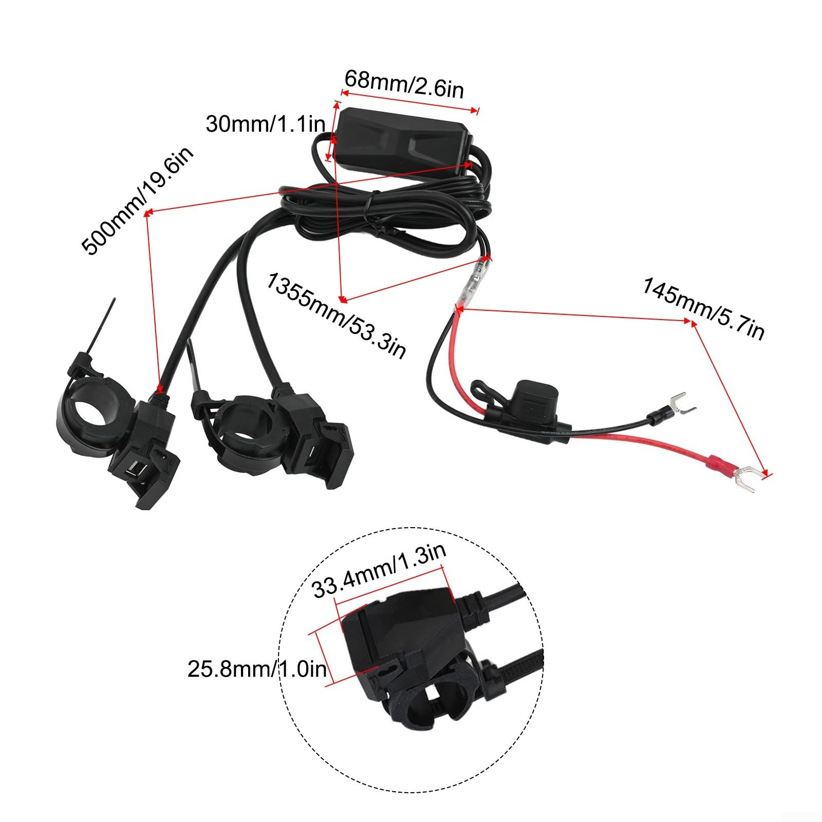 Caricatore USB per moto 30W per pd per qc3.0 Impermeabile Caricatore