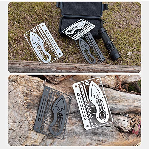 Cartão Externo, Andoer 10 PCS Multi-Tool Card 17 em 1 Multifunction Fishing Hook Card para Emergênci