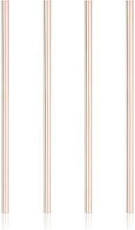 Viski 6436 Summit Wide Cocktail Straws Swizzle Sticks, Copper