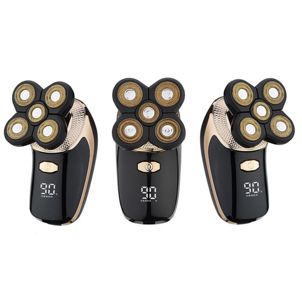 Rasoio Elettrico Uomo Five-in-one Ricaricabile USB Oro | Placcatura in Acciaio al Titanio, Rifinitura e Taglio, Design Compatto per Uso Quotidiano