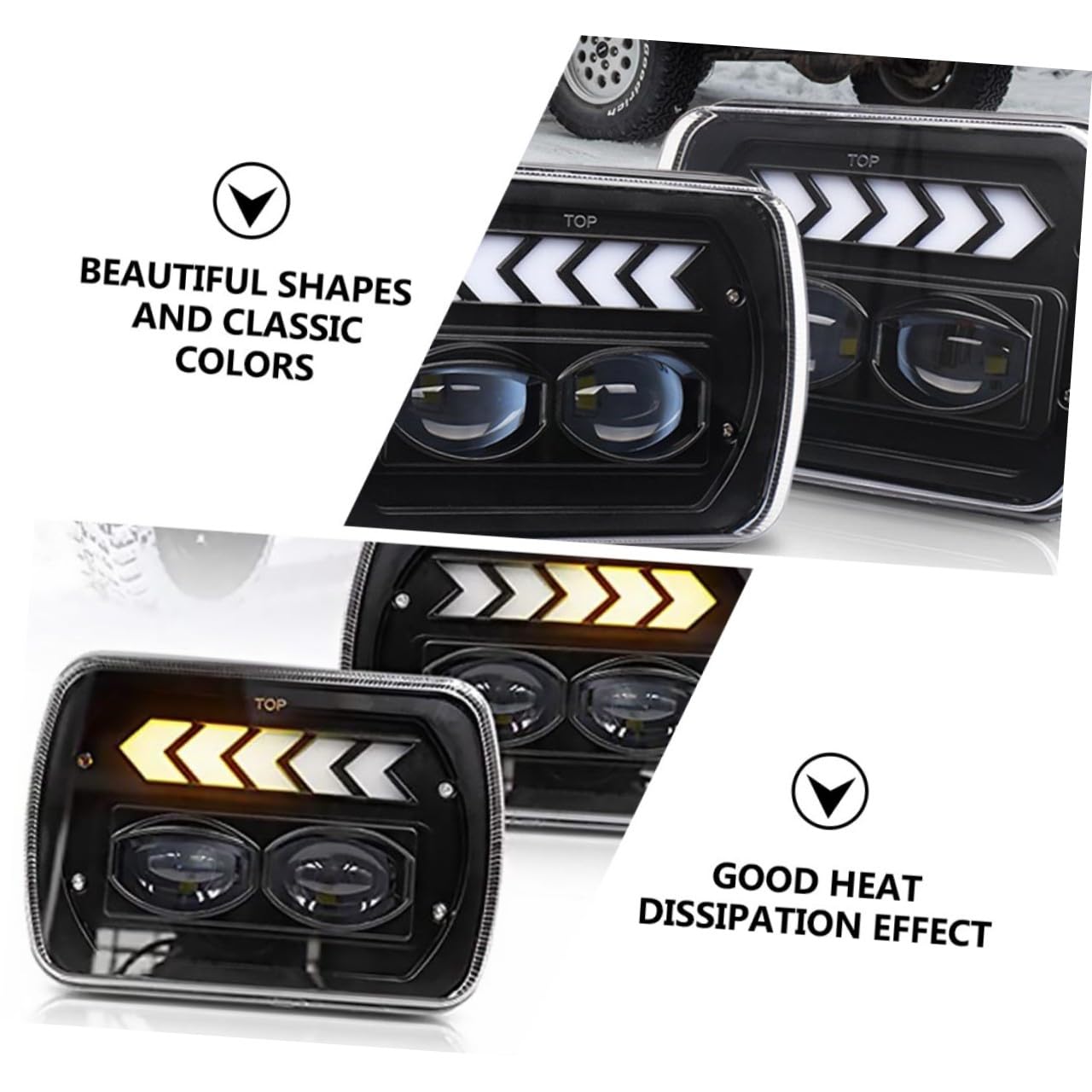 Alipis Faro LED para Suv 5x7 Pulgadas Ip67 3060lm Luz Intermitente