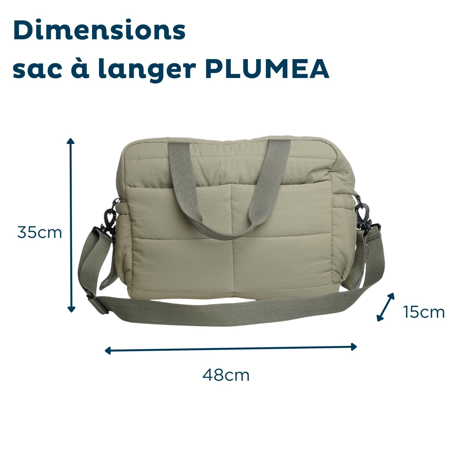 Thermobaby - Sac à langer Matelassé PLUMEA - Sac Maman et Bébé - Matelas à langer Inclus pour Bébé Garçon et Fille - Maternité - Pratique pour les sorties - Vert Cactus