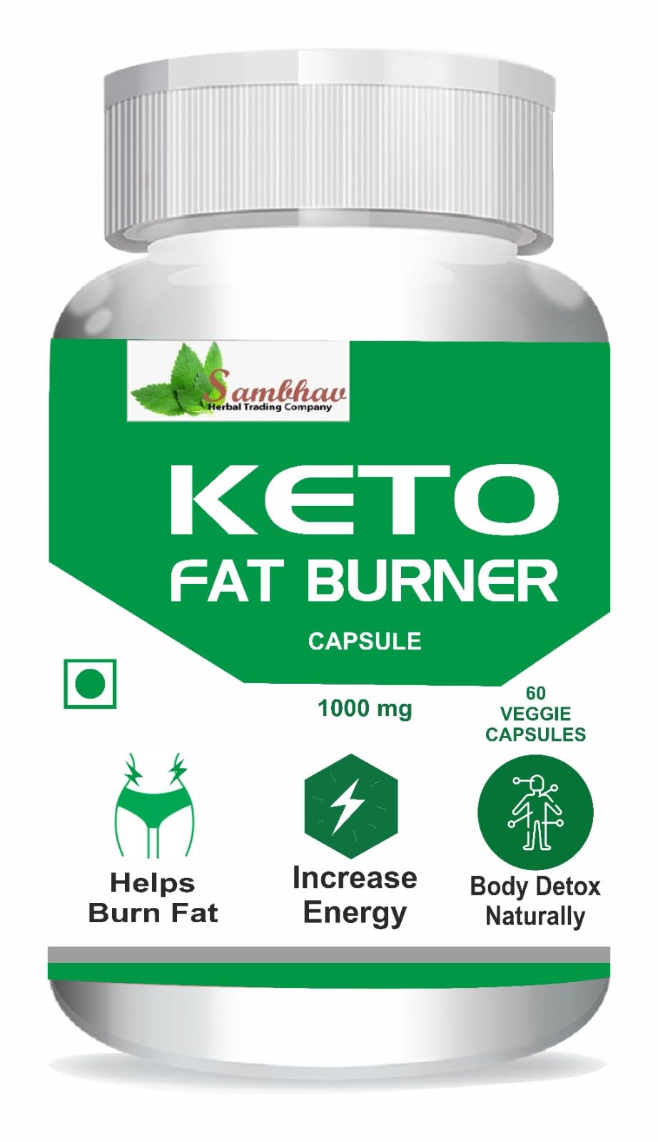 Sambhav Keto Fat Burner Capsules, 1000mg, Green Coffee Extract, Garcinia Cambogia, Green Tea Extract, Weight Management & Metabolism Support, 60 Capsules-image-46