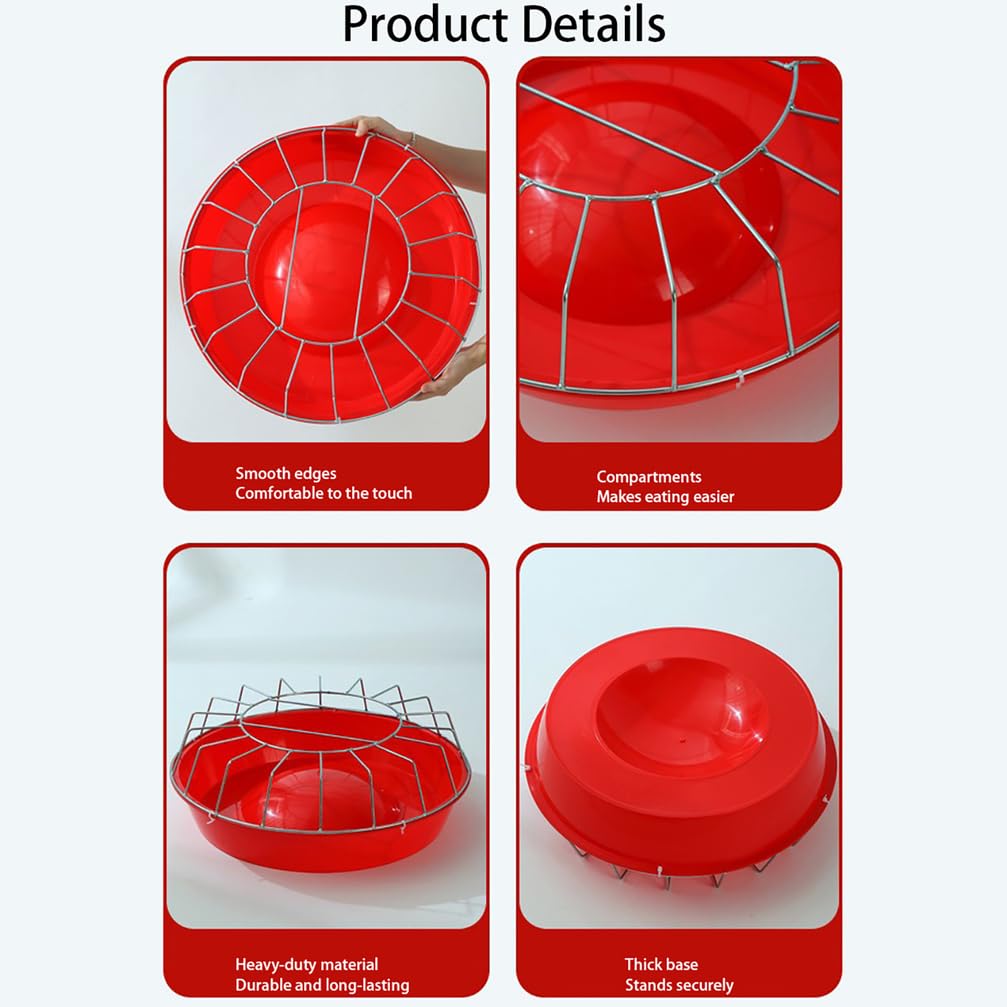 Comedero para gallineros, comederos para aves de corral para exteriores, comedero de compartimento redondo para patos, pájaros, aves de corral, accesorios para gallineros