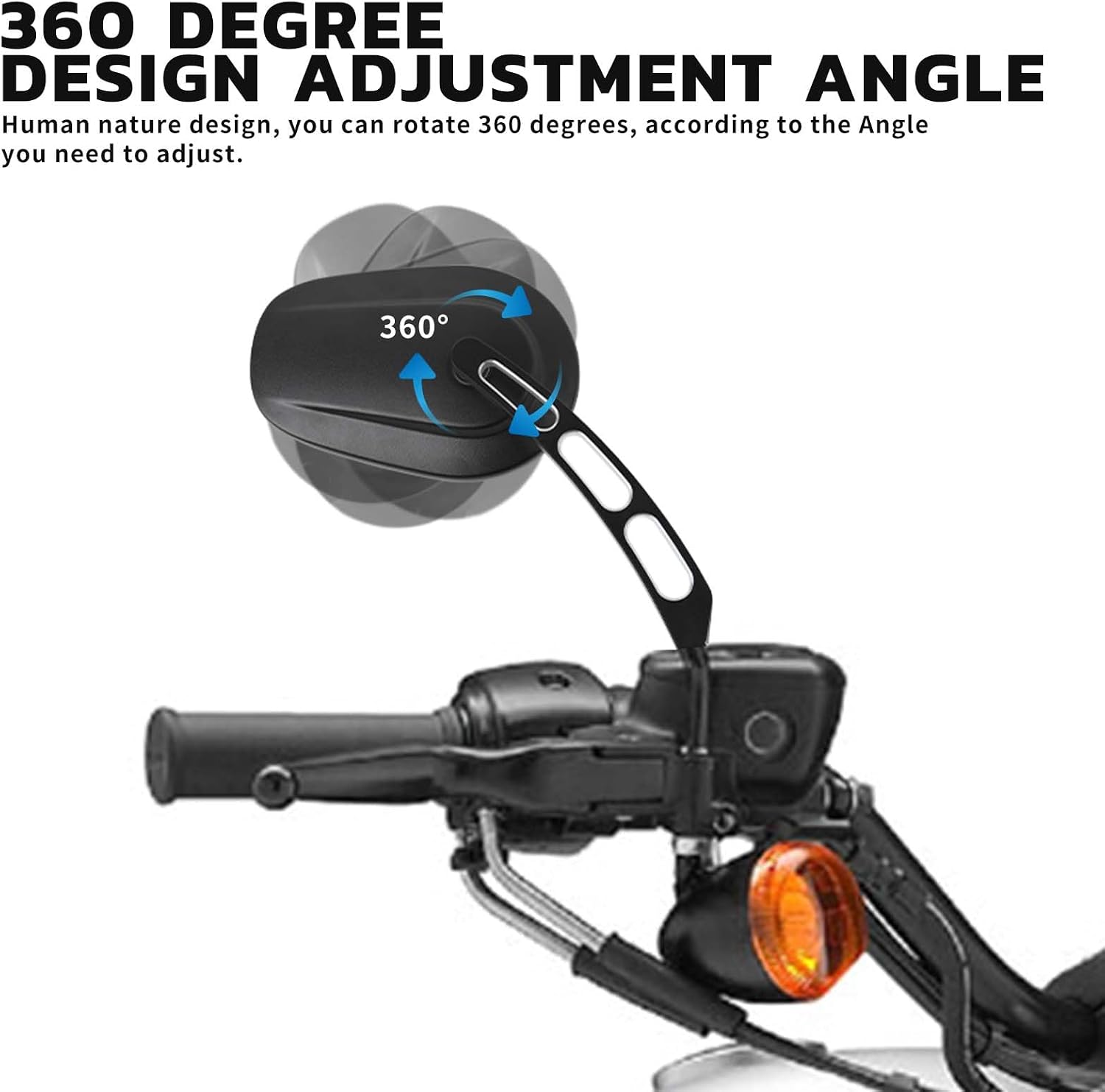 8mm Black Motorcycle Rearview Side Mirror Hollow styling Compatible with Harley Street Glide Road King Dyn Softail Bobber Cruiser Custom MT
