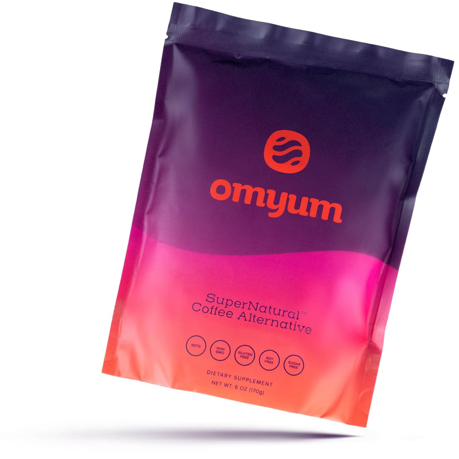 OMYUM SuperNatural Coffee Alternative (30 Servings) - Organic Superfood Adaptogen Mushroom Blend with Cacao, Lion’s Mane, Reishi, Cordyceps, Ashwagandha & L-Theanine - Calm Energy, Focus & Gut Health