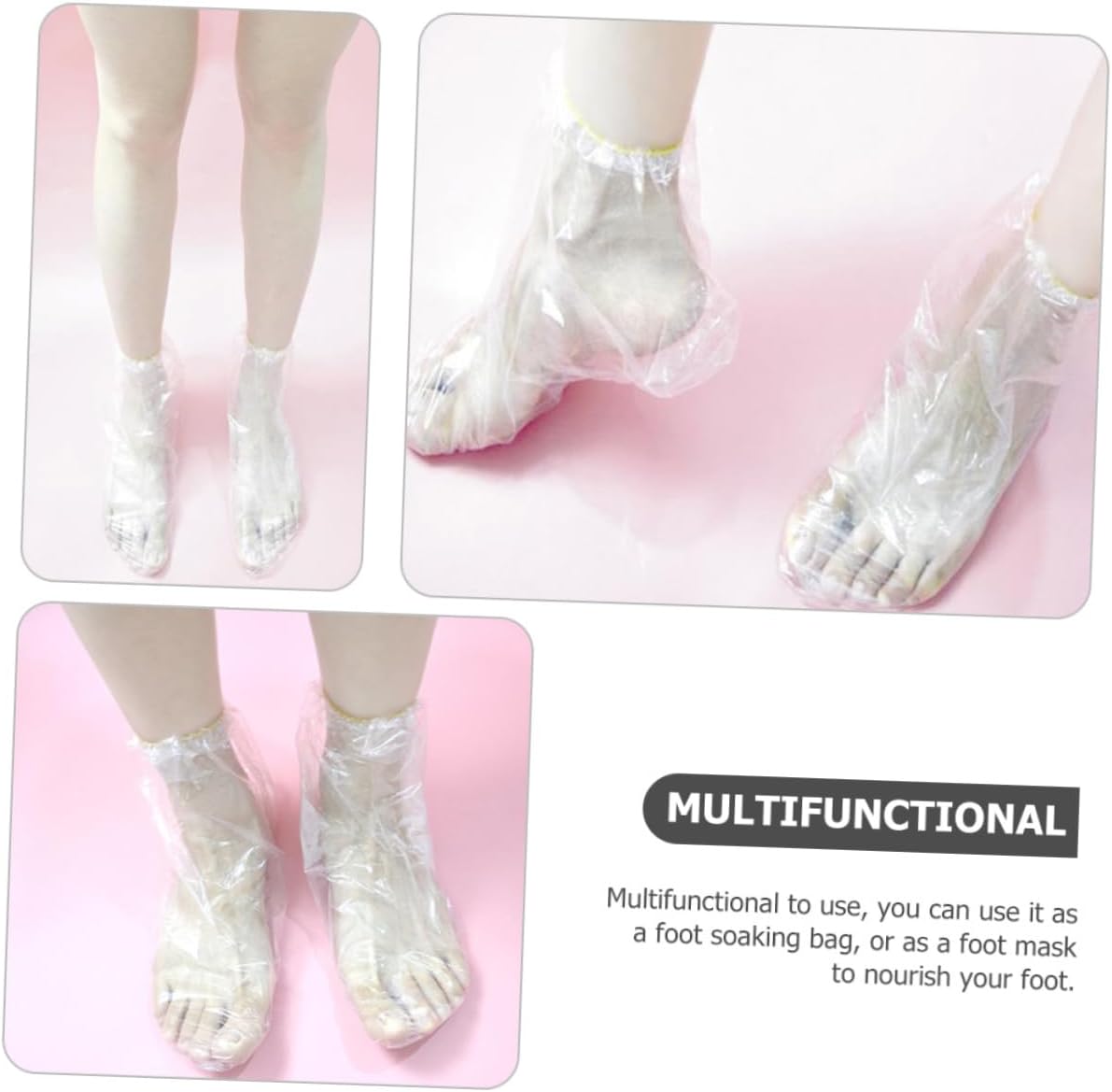 10pcs Disposable Foot Cover Film Transparent Foot for Salon Spa and Home Use for Pedicure Thickened Design