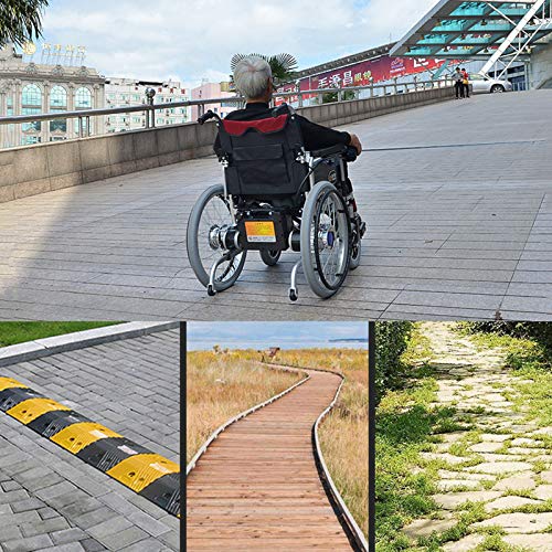Silla de ruedas eléctrica plegable portátil para adultos, todo terreno con motor dual de 500 W, palanca de mando de 360°, alta capacidad de peso