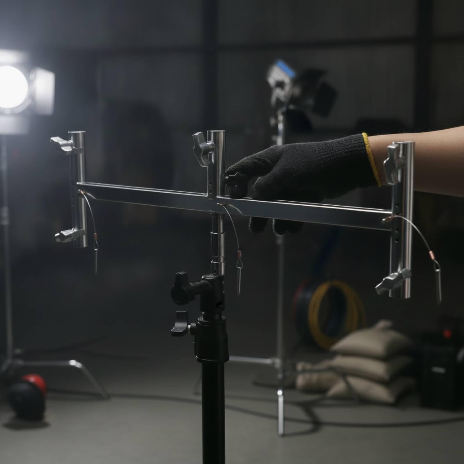 Barra di Supporto Robusto Supporti Professionale per Operatori Fotografici, Videografo, Studio Fotografico, Set Cinematografico, Braccio Di Estensione Per Cinque Luci AF-H05A