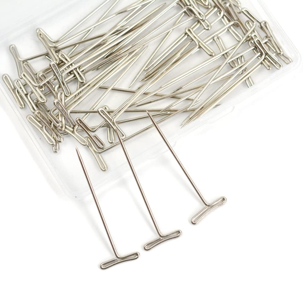 50 pezzi T pins spilli a T per macrame spilli per parrucche 51mm aghi per parrucche