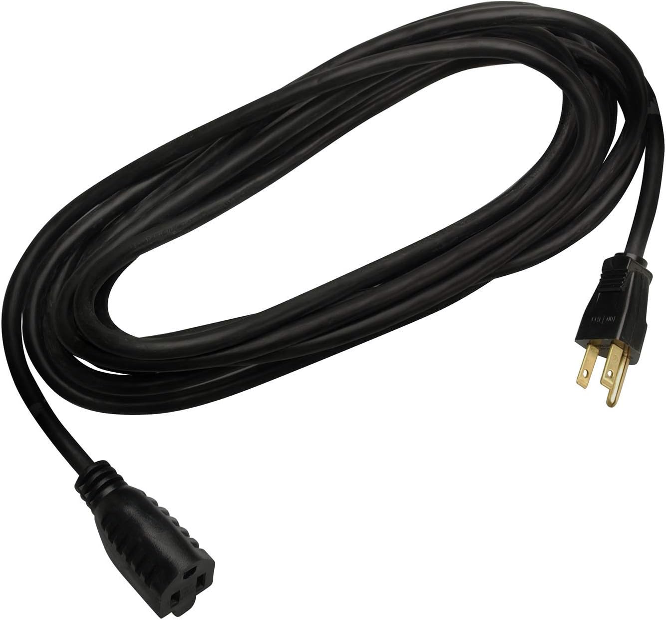 Southwire Outdoor Extension Cord - Flexible Vinyl Jacket for Moisture & UV Protection - Molded Plug Design With Medium-Duty Power - SJTW, Black - 15 Foot, 16 Gauge, 3 Prong
