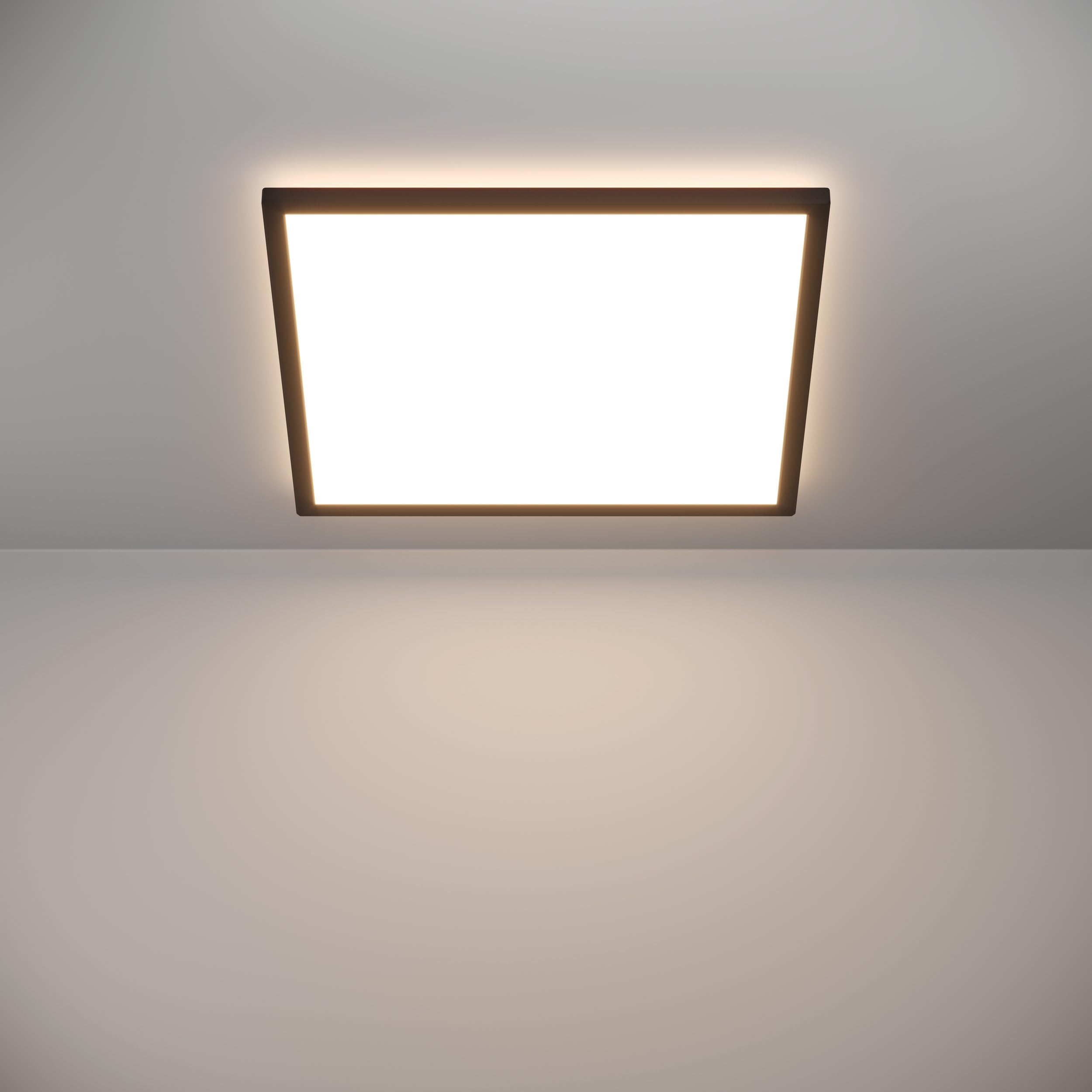 Eglo Rovito Lampa Sufitowa Led, Okrągła Lampa Sufitowa Do Łazienki, z Tworzywa Sztucznego w Kolorze Czarnym i Białym, Oświetlenie Sufitowe, Ciepła Biel, Zimna Biel, Ip44, 50 x 50 Cm
