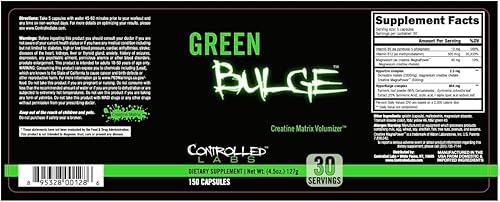 Miniatura 6 de Controlled Labs Suplemento Green Bulge volumen avanzado de matriz de creatina de 30 porciones mejora la fuerza la resistencia el rendimiento y la