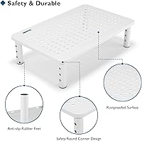 Vista 5 de BONTEC Monitor Stand 2 Pack Height Adjustable Metal Riser with Pen Holder, White, 14.5” x 9.1”, Ergonomic Desktop Stand for Computer, Printer, Blanco