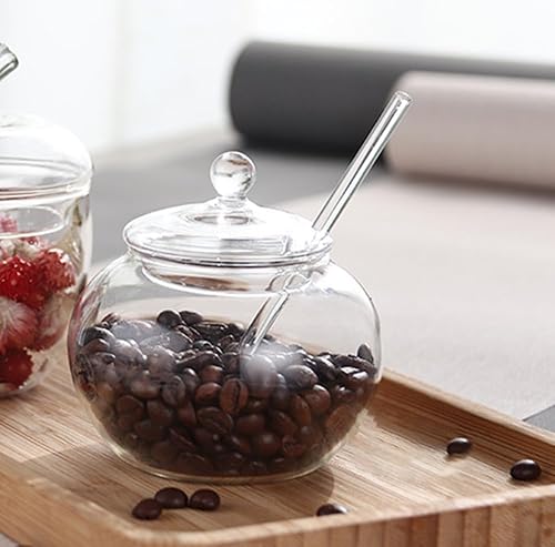 Miniatura 11 de 123Arts Azucarero de vidrio transparente con tapa y cuchara para servir azúcar, 8 onzas 1pcs,2 pzas,https:/ www.Yaxa/dp/undefined