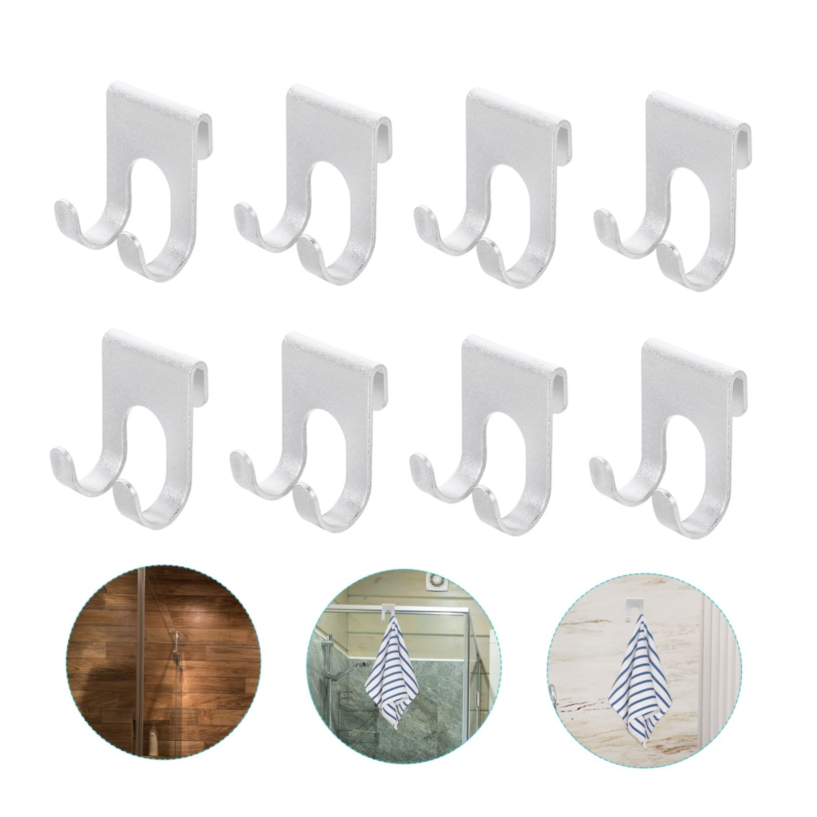 HOMSFOU 24piezas Ganchos De Pared Doble Gancho Sin Perforación Soporte Para Ropa y Accesorios Para Baño Cocina y Dormitorio