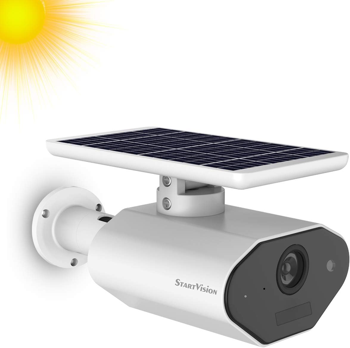 StartVision Solar Security Camera Wireless, Outdoor Wifi Home Camera 2.4GHz Wifi Camera with Motion Detection Night Vision, Wire Free Surveillance Camera Built in Battery, IP66 Waterproof