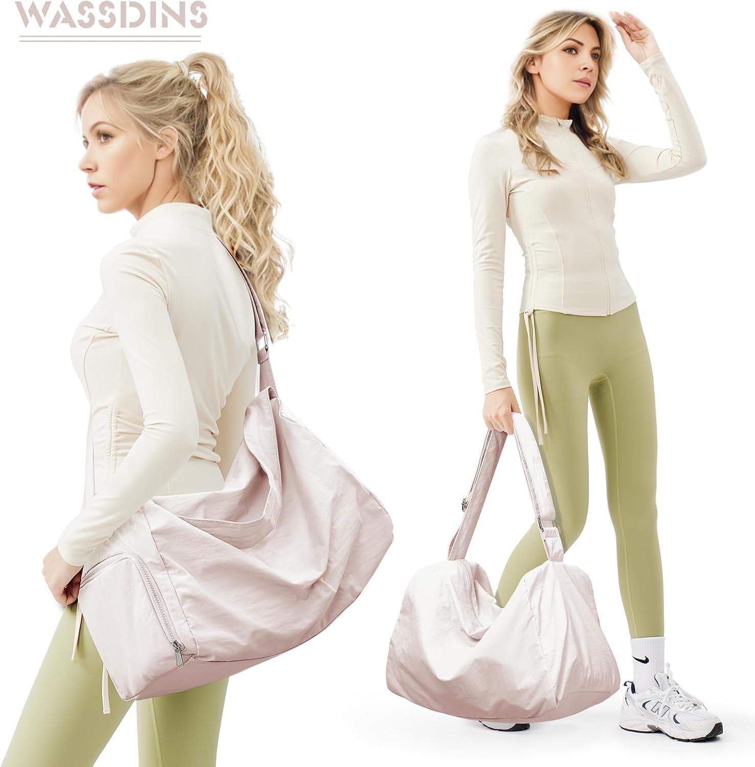 Small Gym Bag with Shoe Compartment, Workout Sport Duffle Bag for Women Travel, Waterproof Shoulder Overnight Bags Lightweight Carry on Tote Bags for Swim, Yoga, Dance - Image 7