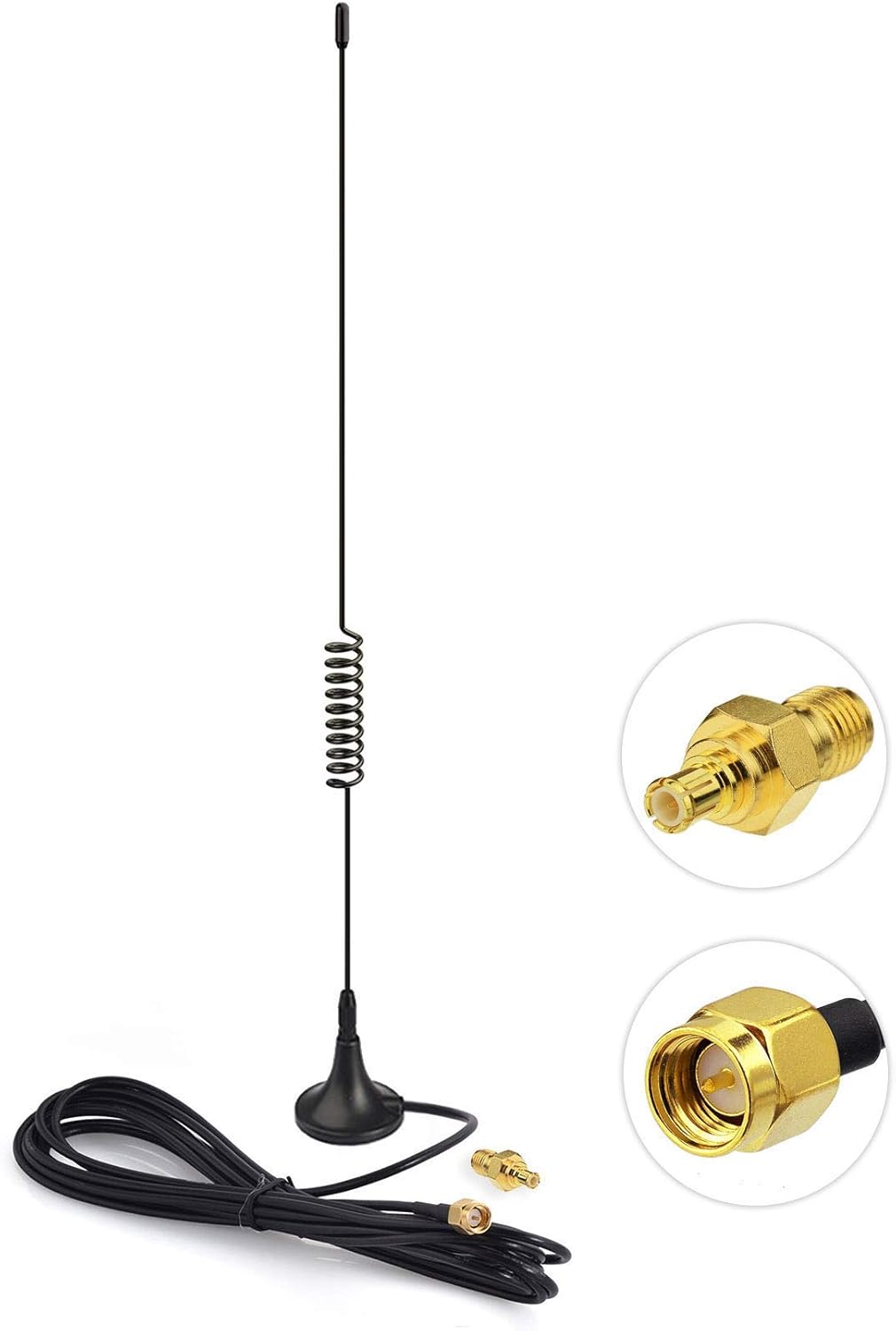 Bingfu Dual Band 978MHz 1090MHz 5dBi Magnetic Base SMA Male MCX Antenna for Aviation Dual Band 978MHz 1090MHz ADS-B Receiver RTL SDR Software Defined Radio USB Stick Dongle Tuner Receiver