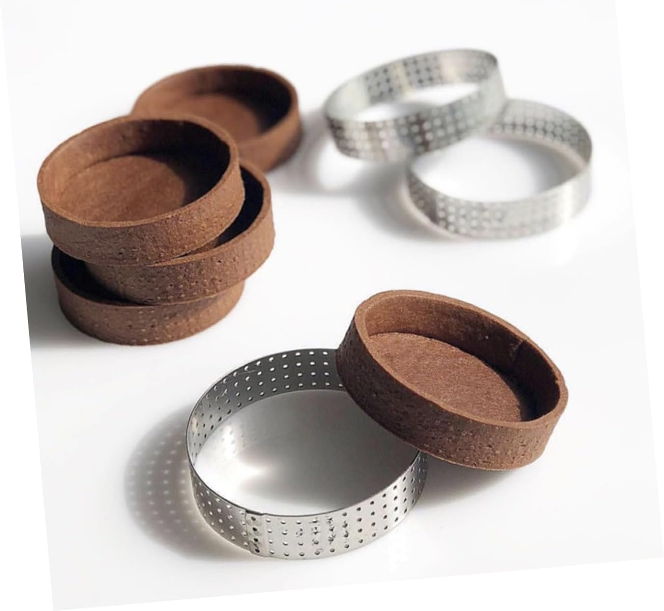 ABOOFAN 10pcs Round Tart Metal Mousse Circle Baking Gadgets for Cakes and Desserts