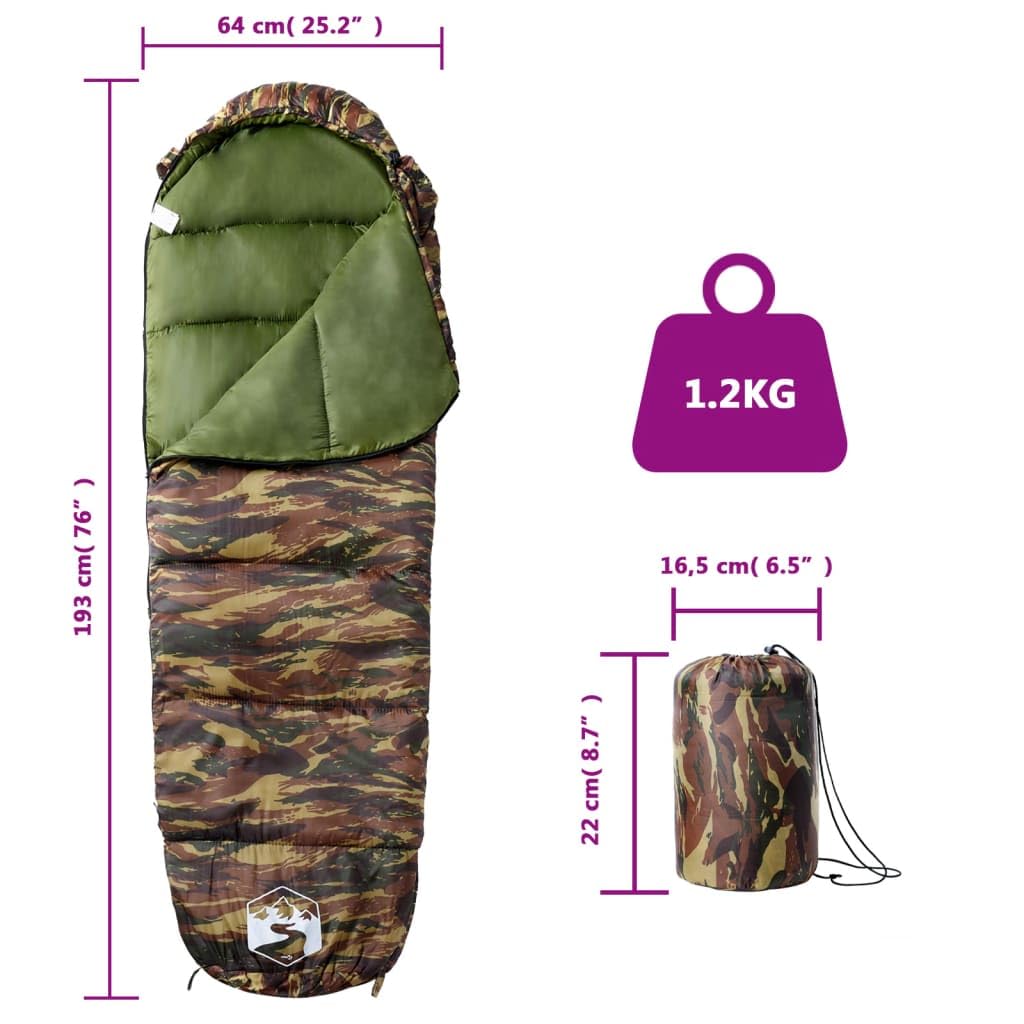 Śpiwór typu mumia dla dorosłych, na kemping, pory roku, poliester 190T, z kapturem, zamek błyskawiczny, torba do przechowywania, do wędrówek, trekkingu, aktywności na świeżym powietrzu