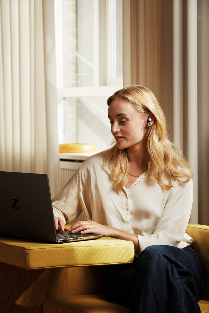 Bang & Olufsen Beocom EX UC Bezprzewodowe słuchawki douszne Bluetooth do pracy z redukcją szumów i 6 mikrofonami + kabel USB-C, etui ładujące, czarny antracyt Dongle