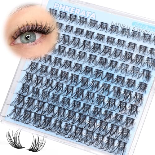 Phkerata Natural Lash Clusters Wispy Eyelash Clusters 110 Pcs Cluster Eyelash Extensions C Curl Individual Lashes 10-16 Mm Mix Length Natural Look Lashes Clusters With Thin Lash Band thumb #6