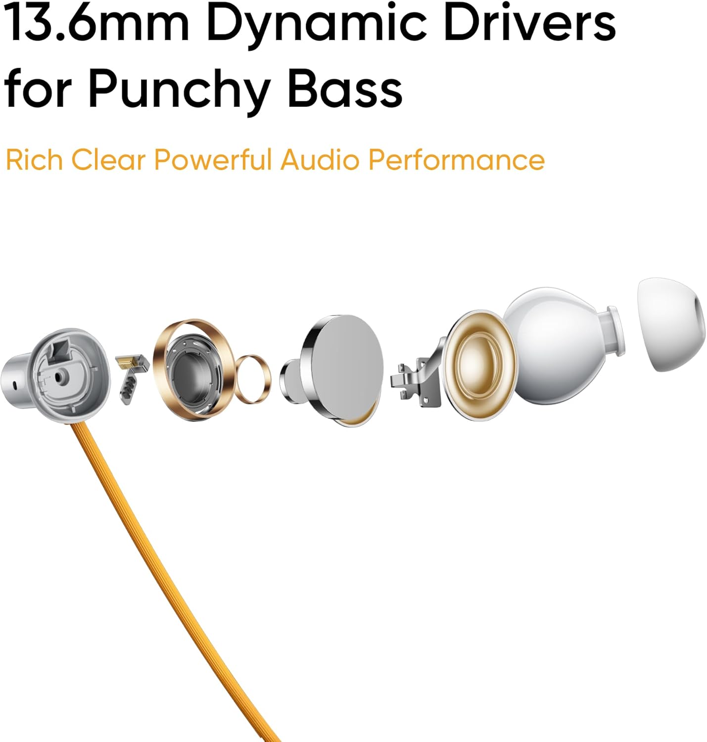 realme Buds Wireless 5 ANC in Ear Bluetooth Headphones, 50dB ANC, 13.6mm Dynamic Bass Driver, 360° Spatial Audio, 45ms Low Latency, Upto 38hrs Playback, IP55 Rating, Dual Device Connection - (Silver)