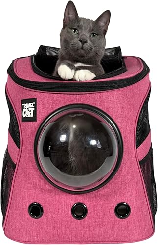 Fat Cat Mochila Transportadora - Transportadora para Gatos Aprobada por Aerolíneas con Burbuja de Cápsula Espacial para Gatos Pequeños, Gatitos -