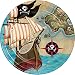 Creative Converting Pirate's Map Sturdy Style Paper Dessert Plates (8 Count), 7"