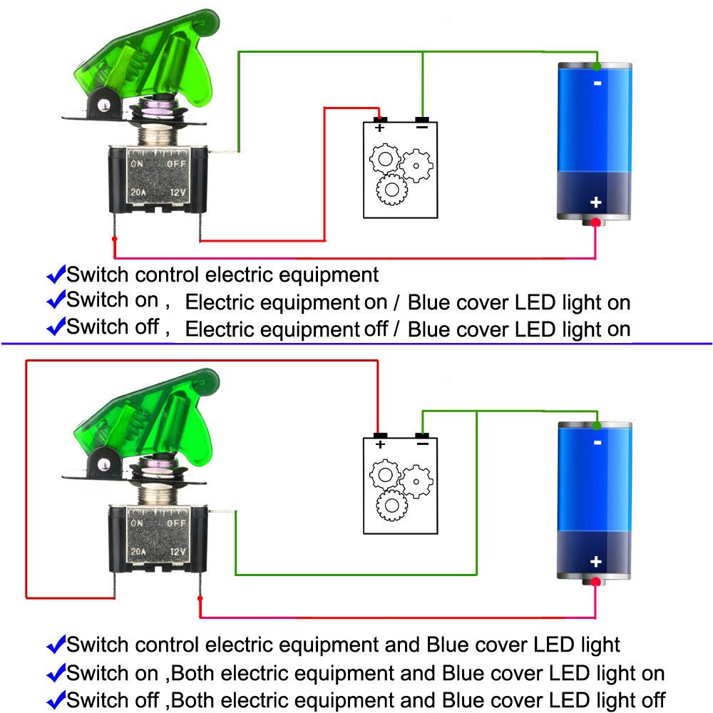 Gebildet 6 pièces 12V-24VDC 20A Interrupteurs à Bascule LED