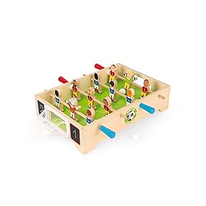 Janod - Mini Futbolín de Mesa en Madera Champions - Desde 3 años, J02070, Multicolor