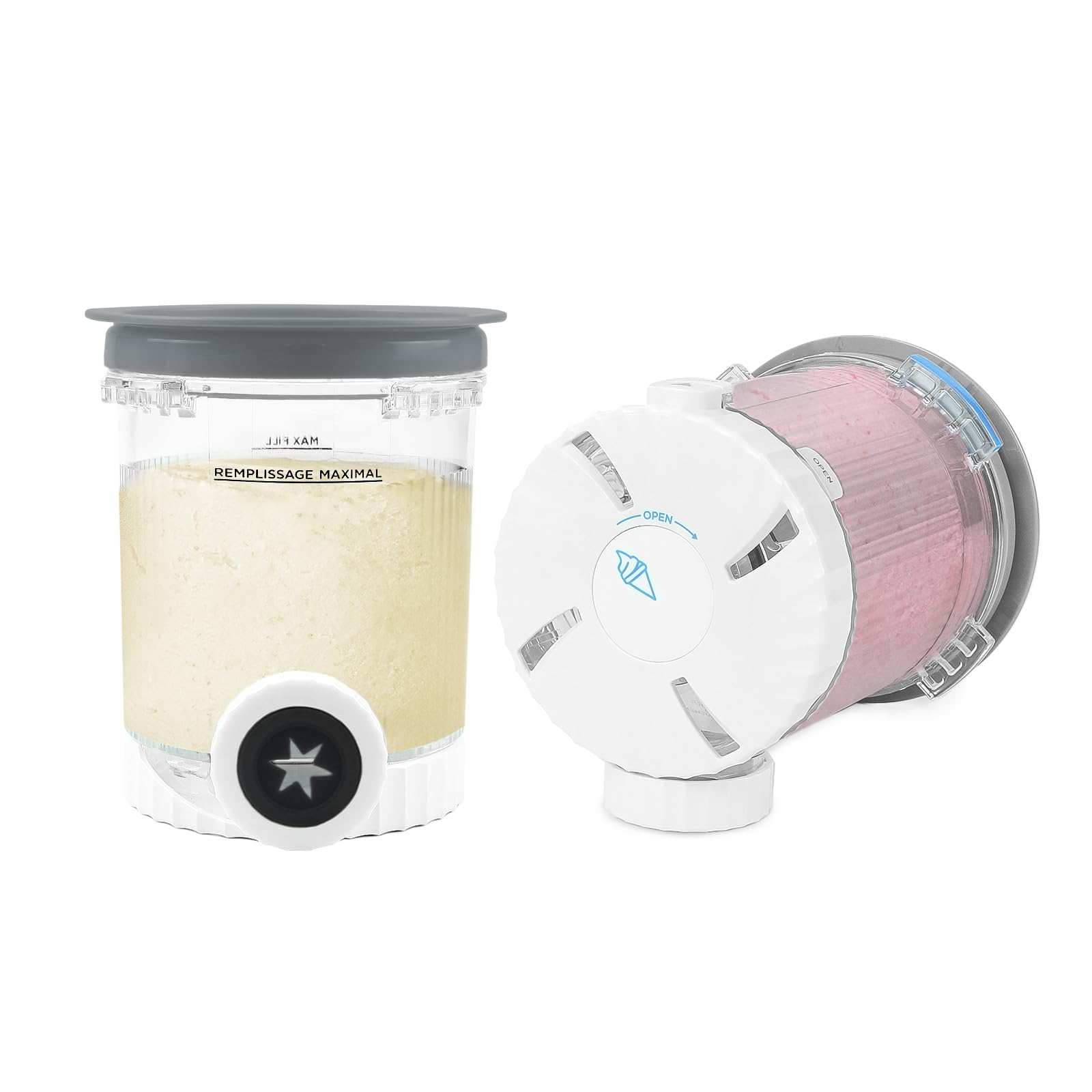 Nepfaivy Ice Cream Tubs for Ninja Swirl - 2 Pack Creami Tubs Compatible with Ninja Swirl by CREAMi Soft Serve & Ice Cream Maker NC701UK NC700 Series, BPA-Free & Dishwasher Safe Containers