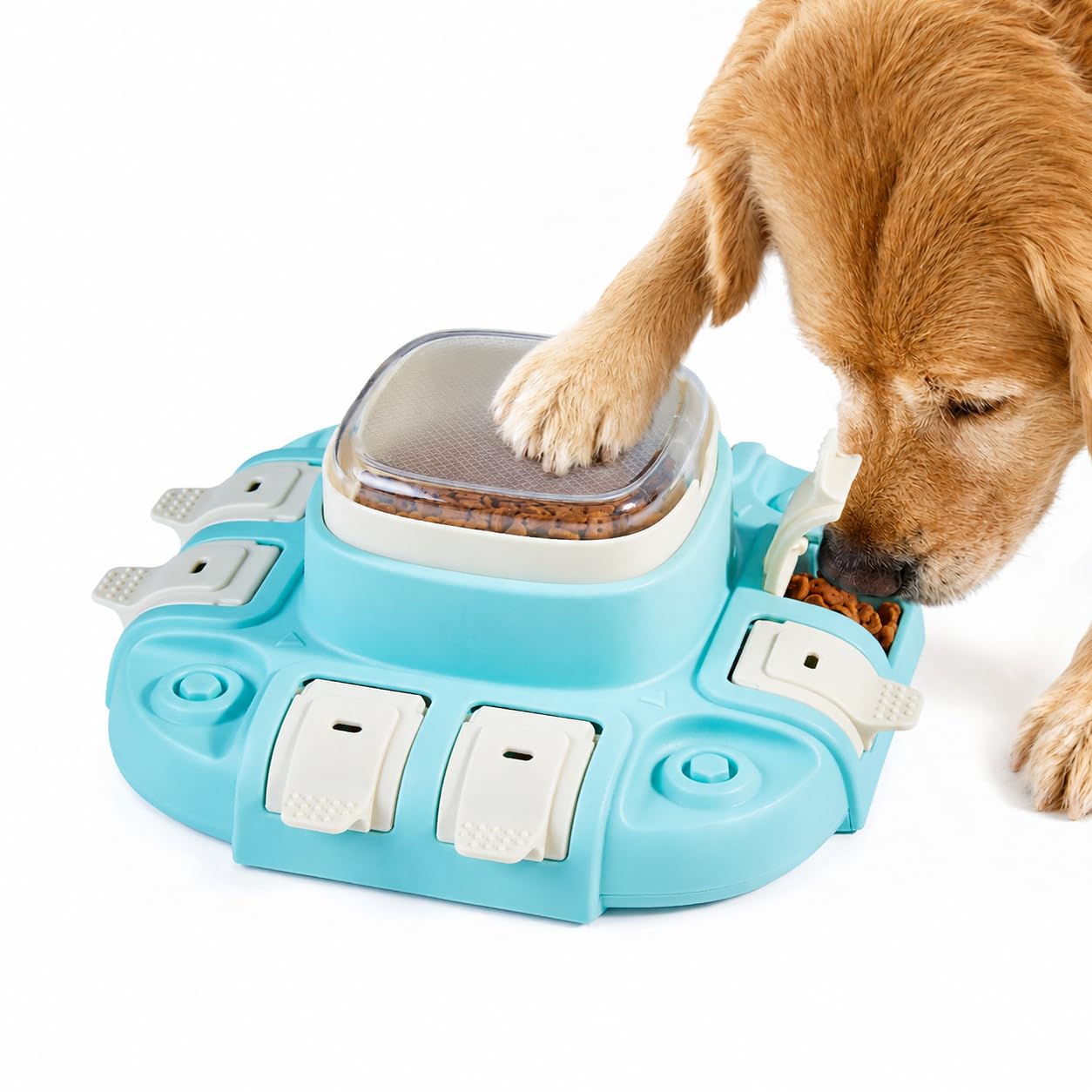 Potaroma Jouet Chien Puzzle d’Occupation, Gamelle Anti-Glouton 2 Niveaux | Pressez, basculez, trouvez : petites croquettes distribuées pas à pas pour des repas plus calmes.