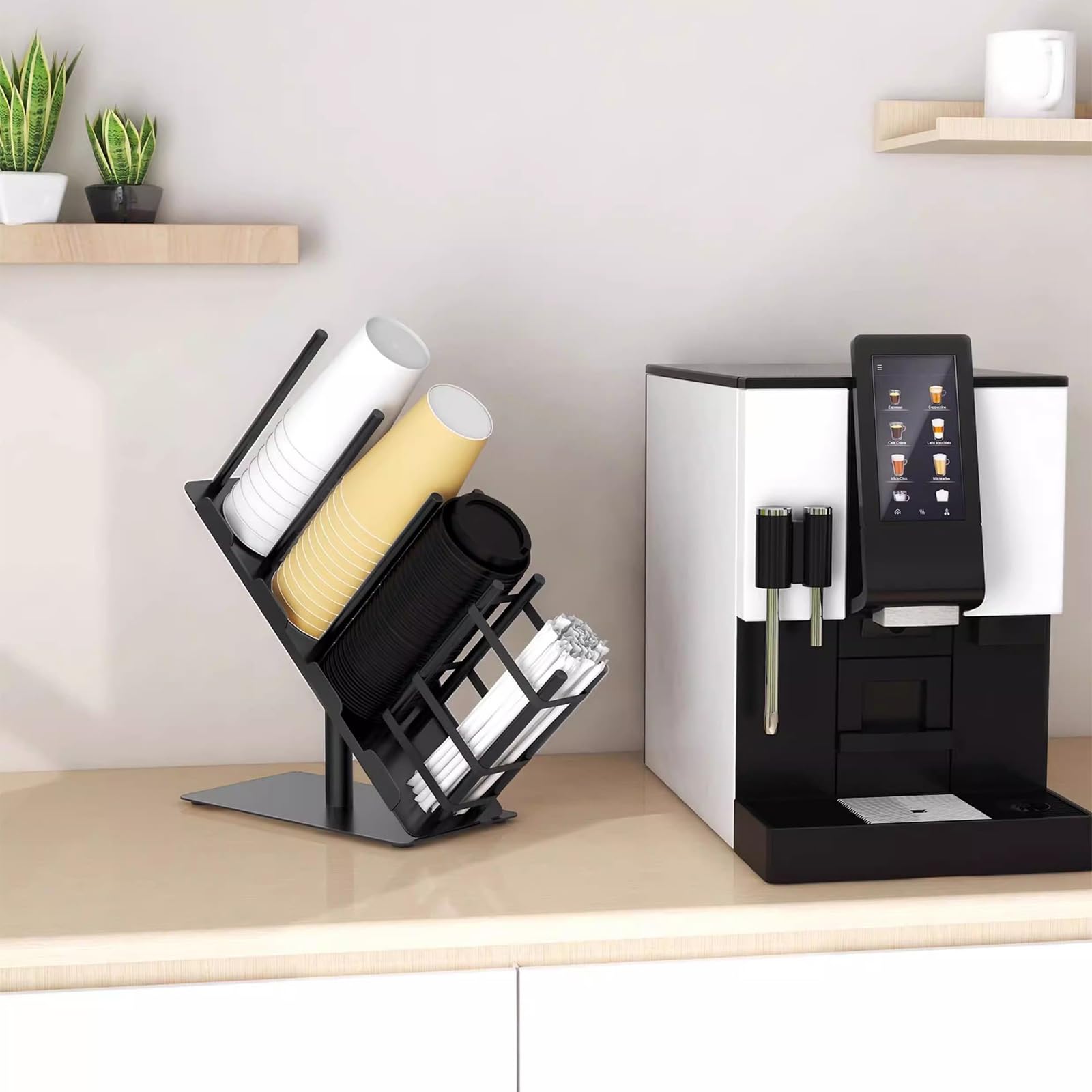 Portavasos de papel extraíble de diseño moderno para encimeras, escritorios y gabinetes, ahorro de espacio