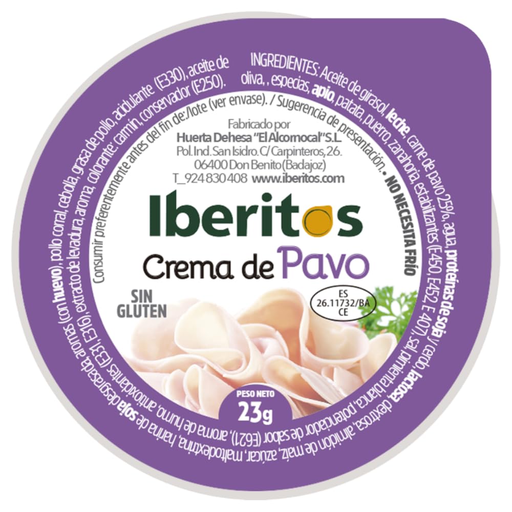 Iberitos Crema Untable de Pavo Sin Gluten 18 Monodosis 23g