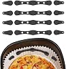 Air Fryer Magnetic Silicone Buckles Set for Parchment Paper 4 Pieces Kitchen Accessories with Long and Short Clips (Black)