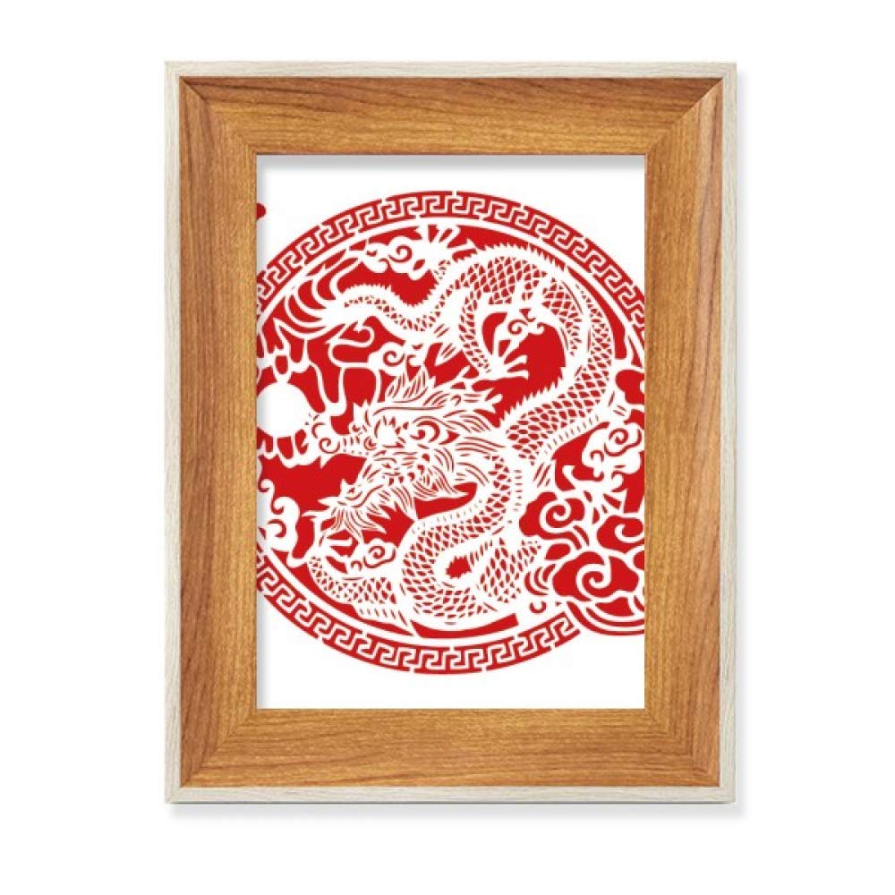 Art Peinture Dragon Chinois en Bois de Qualité pour Cadre Bureau