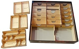 The Broken Token Board Game Organizer - Battlestar Galactica Compatible Wood Storage Box with Multiple Trays and Dividers