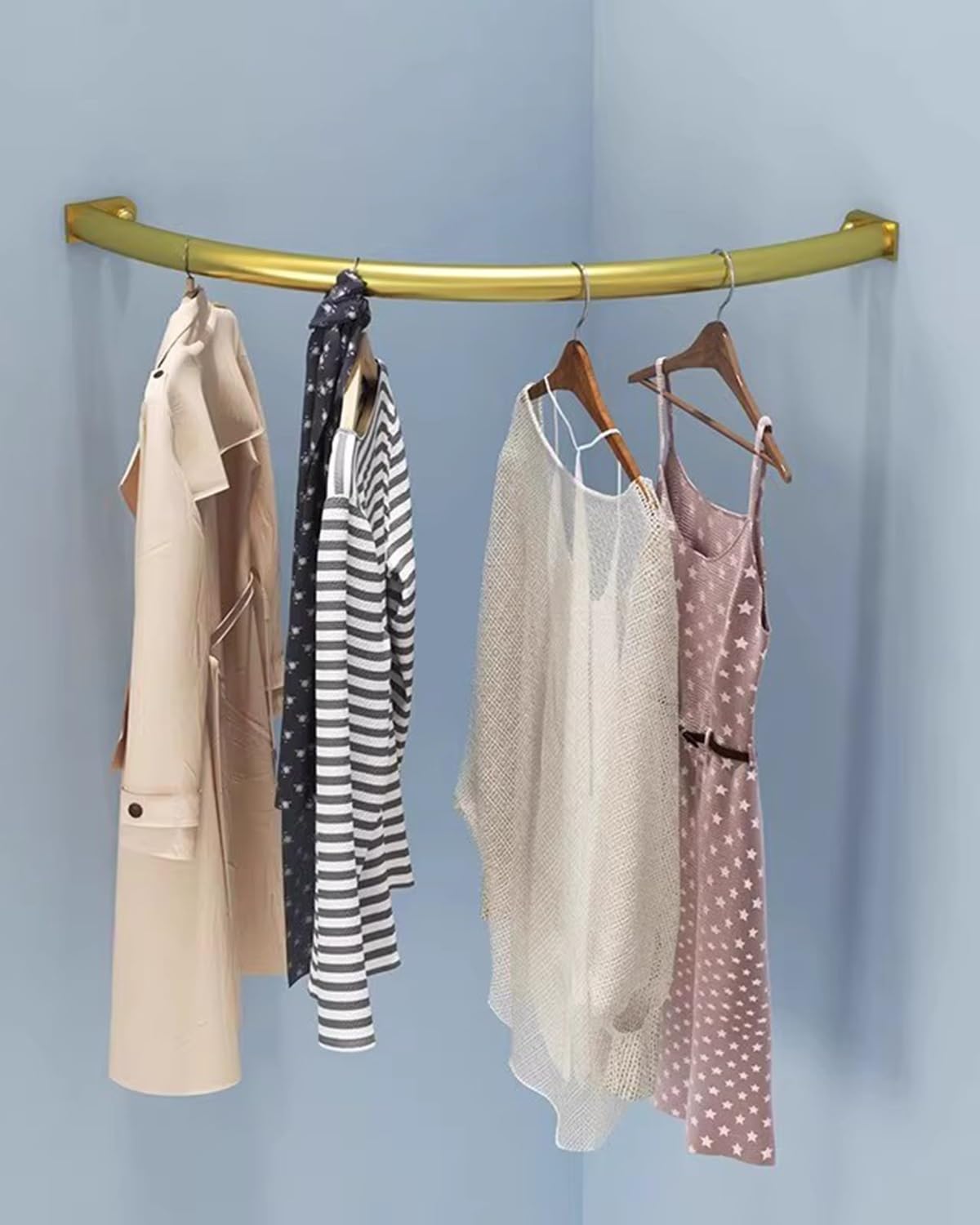 Platzsparender Eck-Kleiderschrank Hanr – 100 x 100 cm Slish & Sto Solut für Umkleidezimmer und Badezimmer – Effizienter Schranknizer