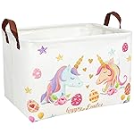 ASKETAM Unicorn Easter Basket for Kid Large Empty Rectangular Cute Easter Gift Storage Basket Bunny Eggs Dcor (Unicorn)