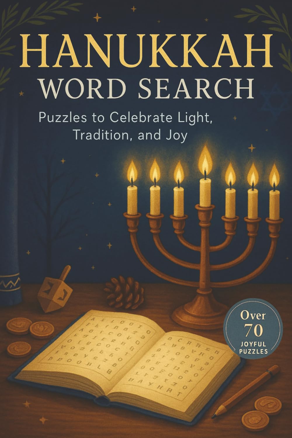Hanukkah Word Search: A Puzzle Book about Menorahs, Dreidels, Traditions and More
