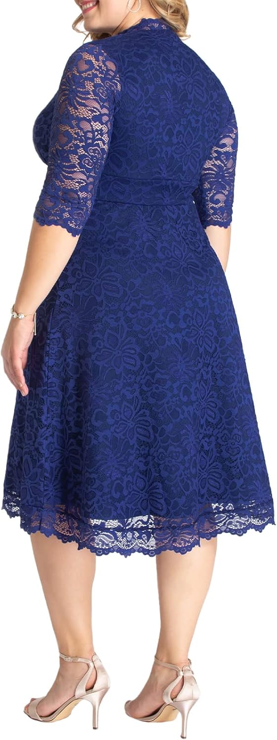 Kiyonna Women's Plus Size Special Occasion Mademoiselle Lace Cocktail Dress - Image 2
