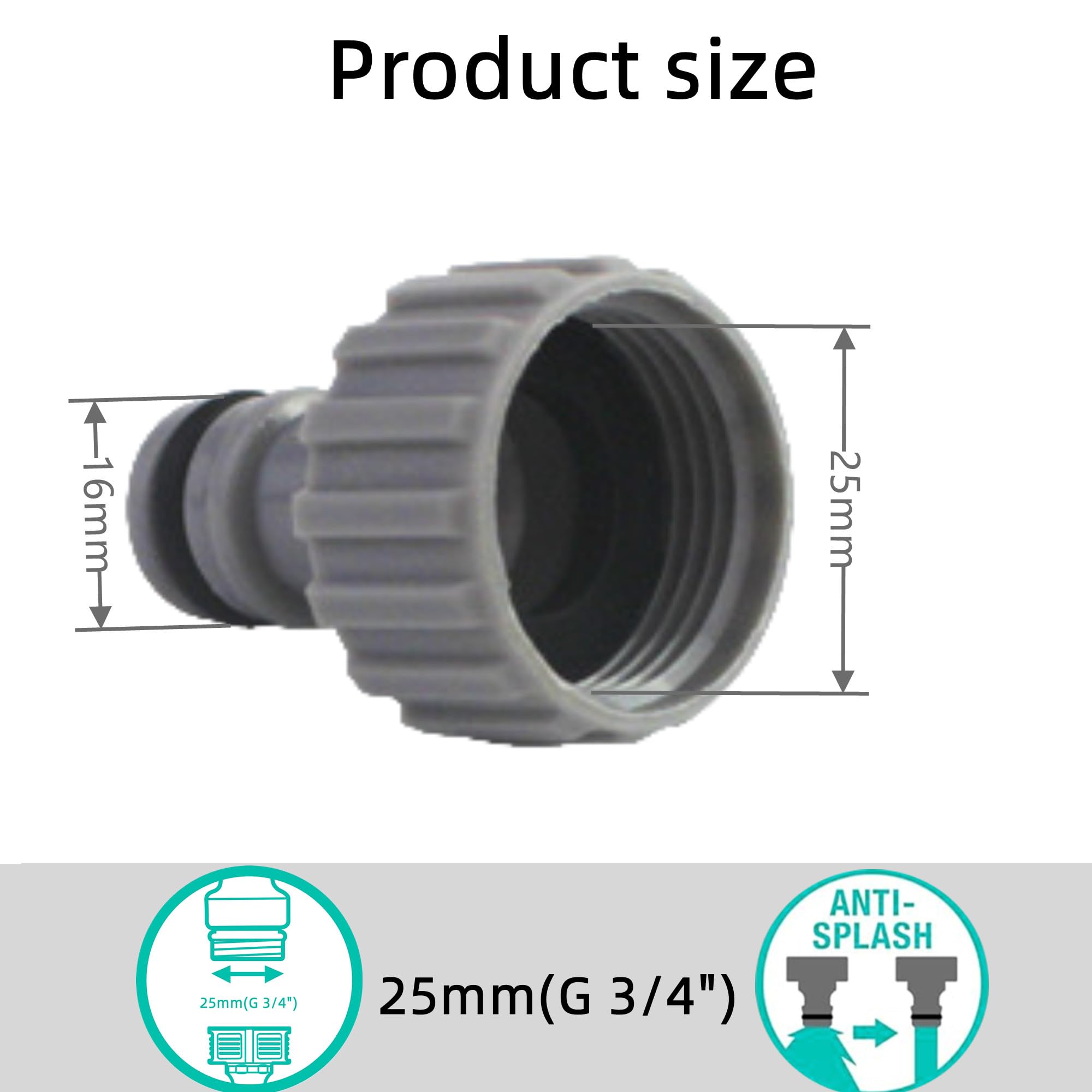 2 Pieces 3/4 Inch Hose Connection Adapter ,Inner Thread Tap Connection ,for Garden Hose,Irrigation System,Water Tap Adapter - Image 2