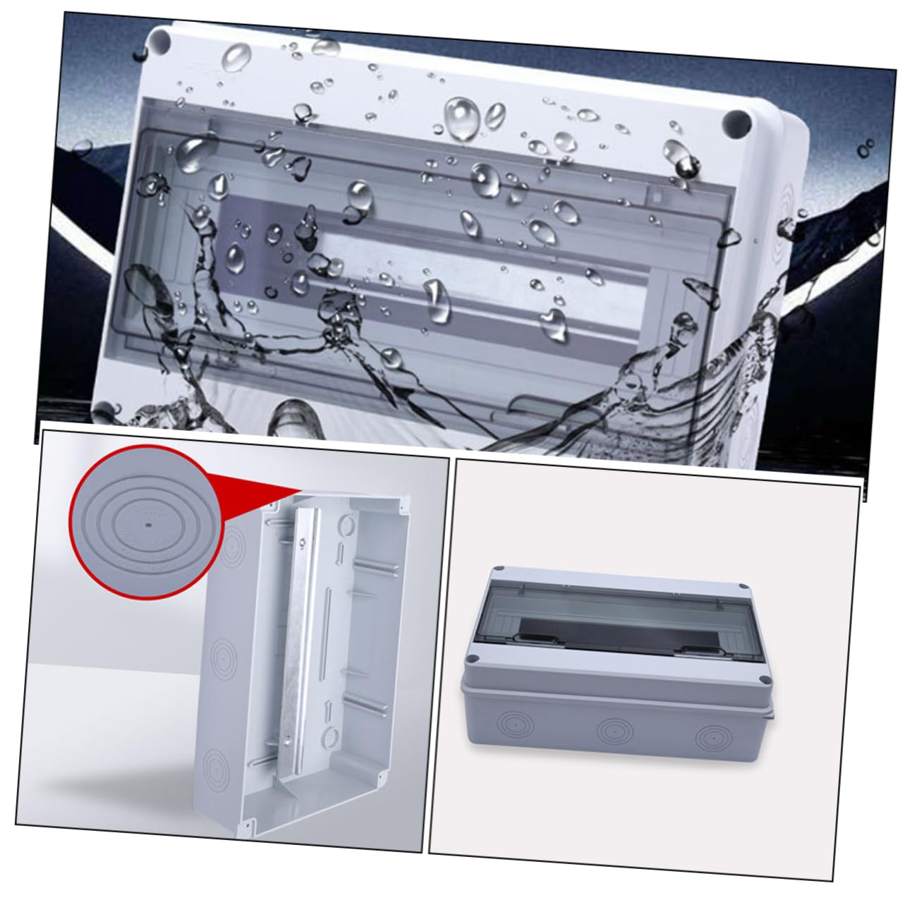 jojofuny Boîte de Distribution Électrique Extérieure et Facile à Utiliser Étanche Ip65 en Plastique Blanc 15 Circuits, Résistante aux Intempéries pour Installation Domestique